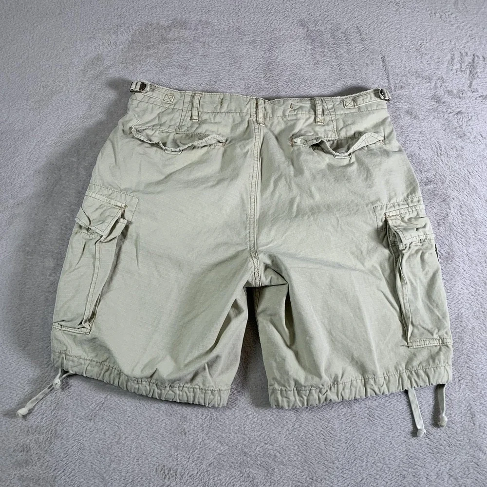 Polo Ralph Lauren Cargo Shorts‎ Mens 30 Beige Relaxed Fit Drawstring Drill Khaki